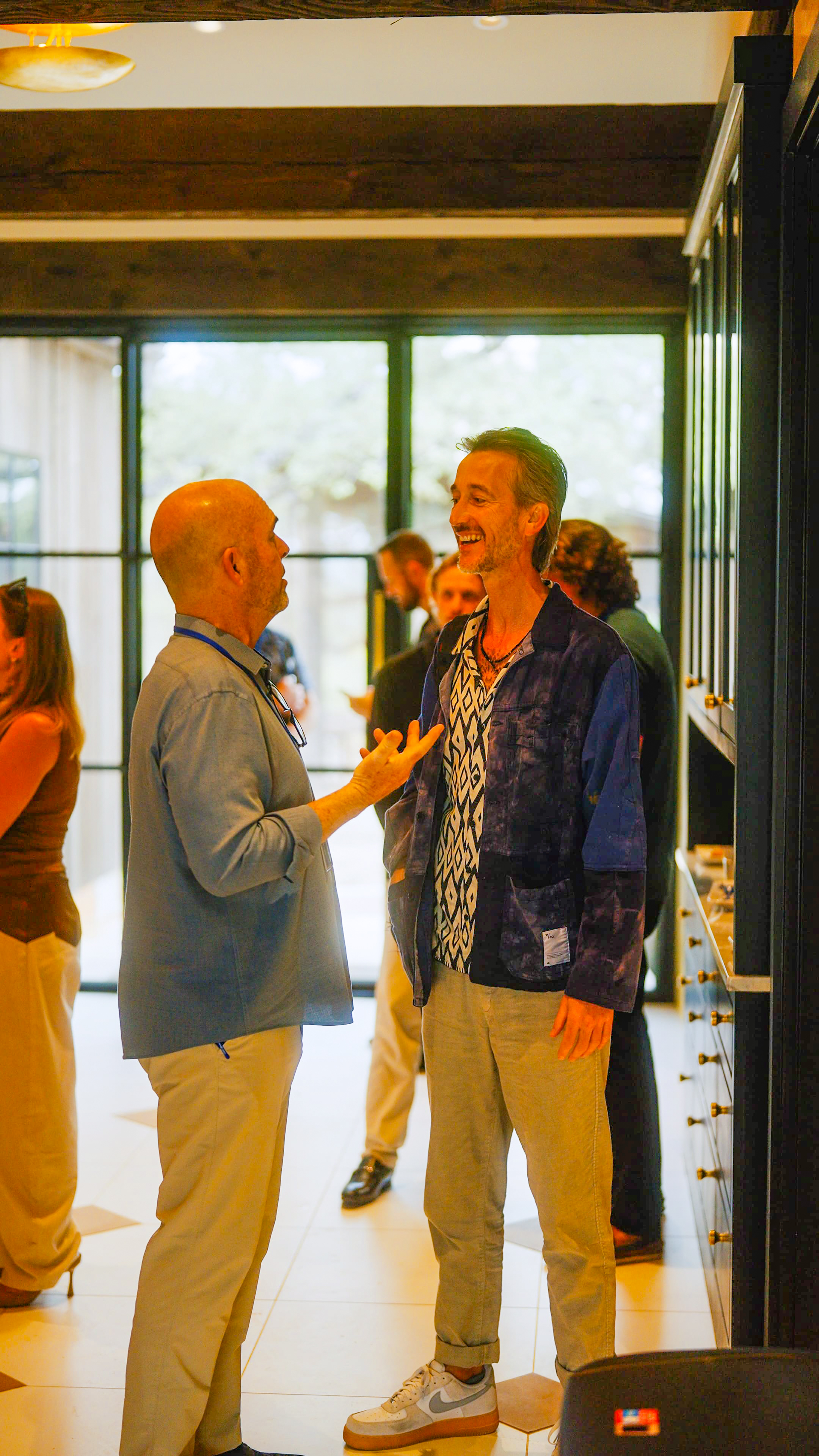 Participants in animated conversation